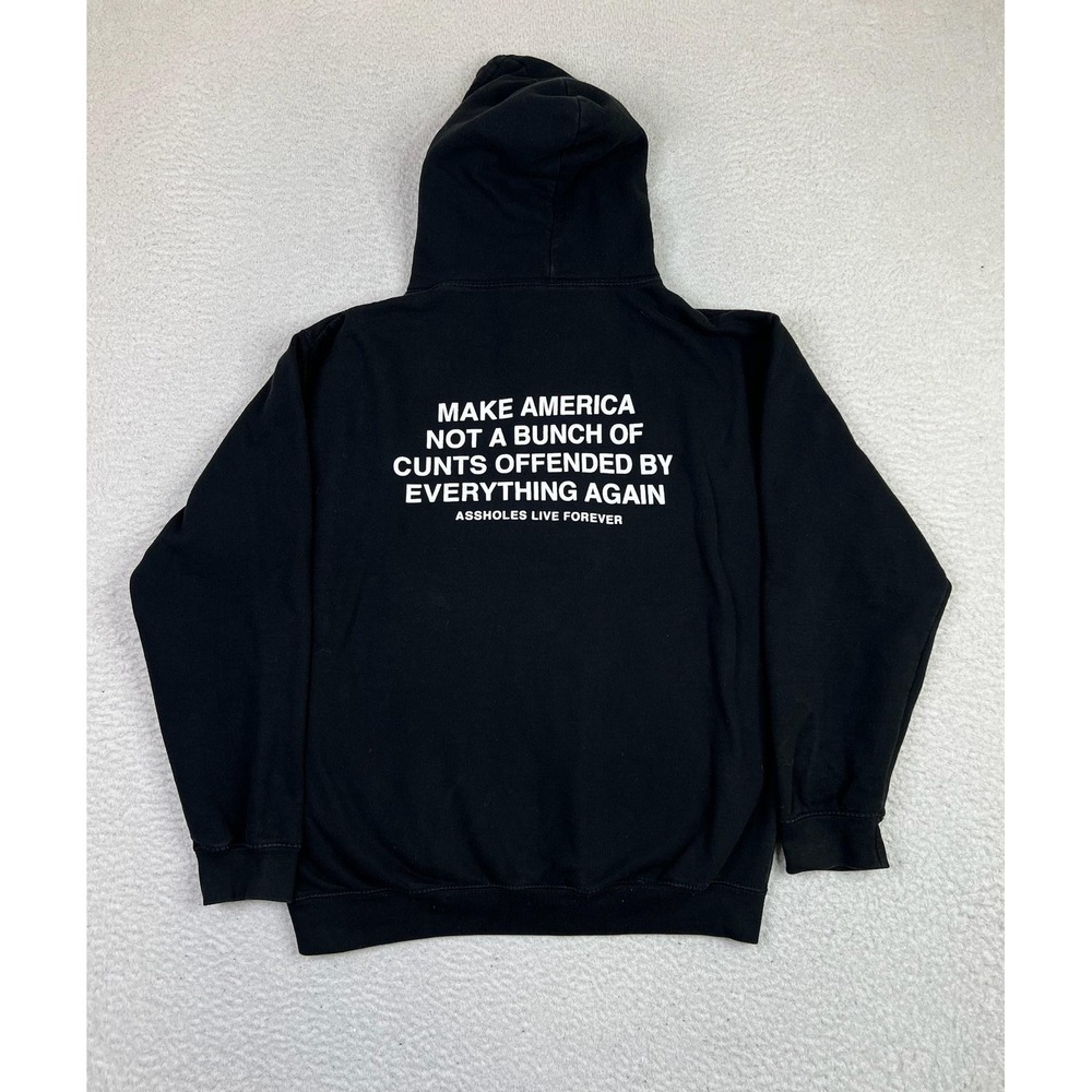 A$$holes Live Forever Hoodie Mens Large Black Make America Graphic Pullover